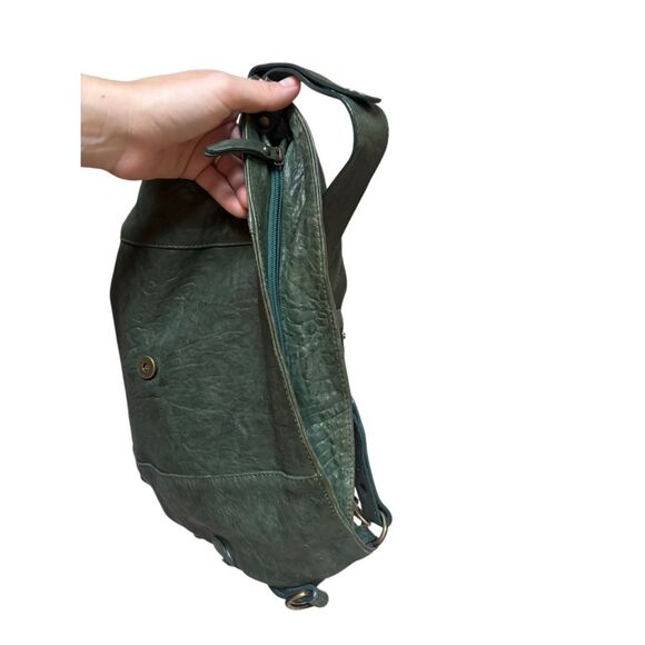 Gianni Notaro Shoulder Hobo Bag Green Leather - Picture 14 of 14